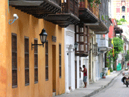 A typical street in Cartagena